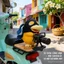 Đồ chơi trang trí đầu xe ô tô, mô hình Psyduck Gatling độc lạ, trang trí ngoại thất xe,kèm phụ kiện