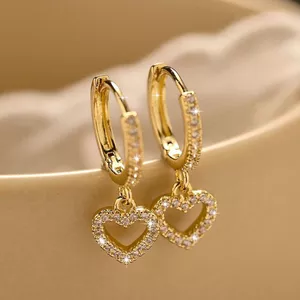 Phong Cách Dễ Thương Nhỏ Tươi Trái Tim Tình Yêu Mặt Dây Chuyền Nhật Bản Hàn Quốc Phong Cách Đơn Giản Bông Tai Nữ Tinh Tế 5.31