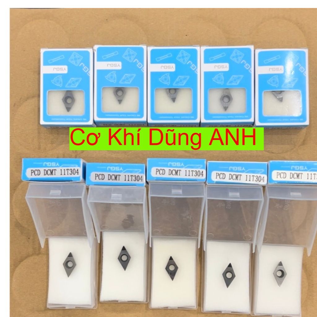 Mảnh chíp tiện PCD D11 DCMT11T304 chạy tinh, bóng nhôm
