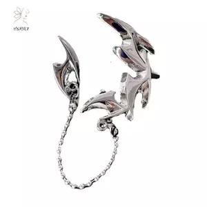 HNKMP Vintage Punk Phi Tiêu Hình Dây Xích sel Kẹp Bông Tai Dành Cho Nữ Xương Tai Kẹp Halloween Nhảy Múa Sáng Tạo Trang Sức Tai Thời Trang.