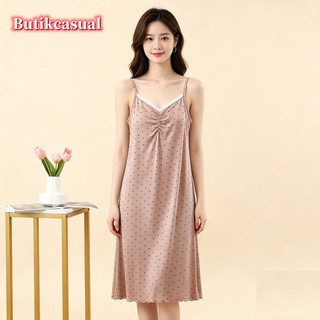 Váy Sling Nữ Plus Size Mùa Hè Không Tay Bộ Đồ Ngủ Váy Trơn Thường Ngày Thoải Mái Váy Ngủ