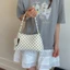 THEGIRL8B Túi đeo nách chấm bi, Túi xách Tote thông thường có khóa kéo công suất lớn, Thiết kế đa năng mờ ngọt ngào Túi đeo vai bằng da PU nhẹ