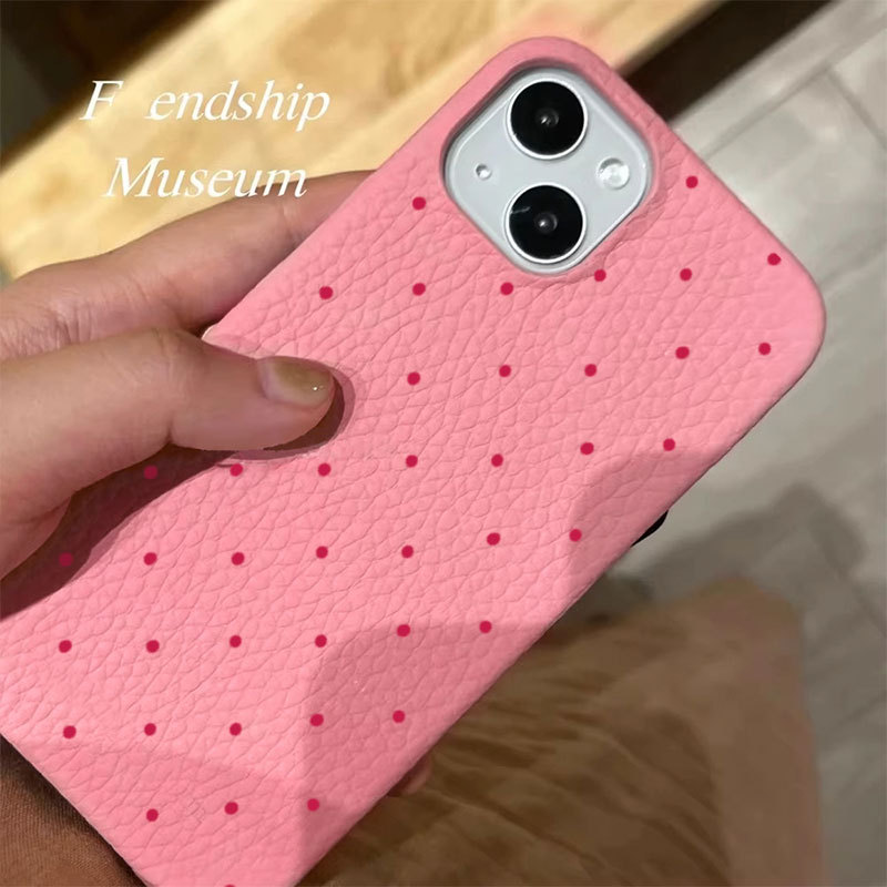 Ốp lưng iPhone chất lượng cao chống sốc họa tiết da mềm TPU chấm bi - iP X/XS/11/12/13/14/15/16/17/Plus/Pro/Max/Air
