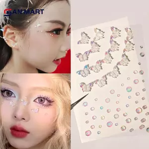 AN.MART 1 Bộ Trang Điểm Thời Trang Mắt Kim Cương Mặt DIY Cơ Thể Pha Lê Đá Quý Miếng Dán Hình Xăm Kim Cương Giả Móng Tay Nghệ Thuật Trang Trí Phấn Mắt Stiers VN