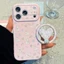 Hoa Thỏ Từ Giá Đỡ Bên Trái Tim Tình Yêu Mềm Ốp Lưng Điện Thoại iPhone 17 Pro Max 16 15 14 13 Vỏ Bảo Vệ Chống Sốc