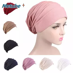 METUBE Muslim Hijabs Mũ ngủ co giãn Mũ trùm đầu rụng tóc Mũ hóa trị ấm áp mùa đông