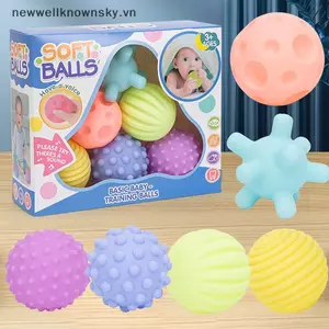 MỚI 6 Đồ Chơi Cho Bé Quả Bóng Cảm Giác Cho Trẻ Em Họa Tiết Tay Chạm Bóng Massage Mềm Bóng Trẻ Sơ Sinh Lục Lạc Cảm Giác Đồ Chơi Tắm Giáo Dục SKY