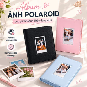 Album ảnh Instax mini 3 inch, 288 trang, tương thích với Instax Mini 12/11/9, chất liệu da PU, bìa trắng