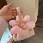 Phong Cách Ngày Lễ Rơm Dệt Hoa Túi Xách Nữ Hồng Chấm Bi Mũ Rơm Trang Trí Bãi Biển Tay Túi Nhỏ