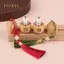 PNPIA- 1ml Con Lăn Tre Trống Chai Chăm Sóc Da Hộp Đựng Phong Cách Cổ Đại Cuộn Trên Chai Nước Hoa Nhỏ Có Mặt Dây Chuyền