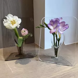 ECK Acrylic Khung Ảnh Bình Hoa Nghệ Thuật Hiện Đại Bình Hoa Để Bàn Giá Đỡ Cây Cho Văn Phòng Nhà Quà Tặng Bàn Cưới Centerp Trang Trí HOT