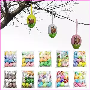 VIC 12 Chiếc Trứng Phục Sinh Nhiều Màu Sắc Handmade Nghệ Thuật Trang Trí Đồ Dùng Trang Trí Cho Trẻ Em Người Lớn Tự Làm Ảnh Đạo Cụ