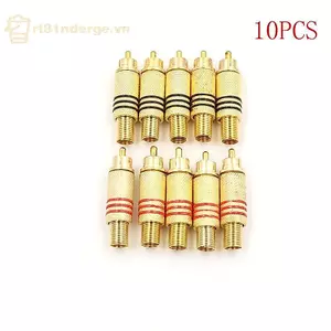 Ge 10 Cái Đầu Nối RCA Nam Ja Cắm Âm Thanh Vedio Hàn Vàng Đỏ n