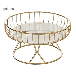 Thai| Giỏ đựng trái cây dây kim loại hiện đại có khay – Bát trái cây lưới tròn cho mặt bàn nhà bếp Bánh mì ăn nhẹ Phục vụ bàn trang trí Trung tâm Giỏ đựng đồ đa năng