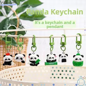 Móc khóa động vật đáng yêu DAYBREAK, Móc khóa hình gấu trúc hoạt hình cặp đôi dễ thương, Nhựa / Kim loại 8 kiểu giữ chìa khóa ô tô