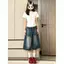150 Quần croped Denim dành cho nữ mùa hè Phong cách mới Slim-fit Phong cách lười biếng Quần giữa ống rộng