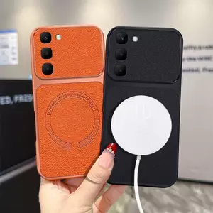 Ốp Lưng Cho Infinix Hot 70 X6895B TPU Trơn Họa Tiết Da Từ Tính Thu Hút Ốp Điện Thoại Chống Rơi