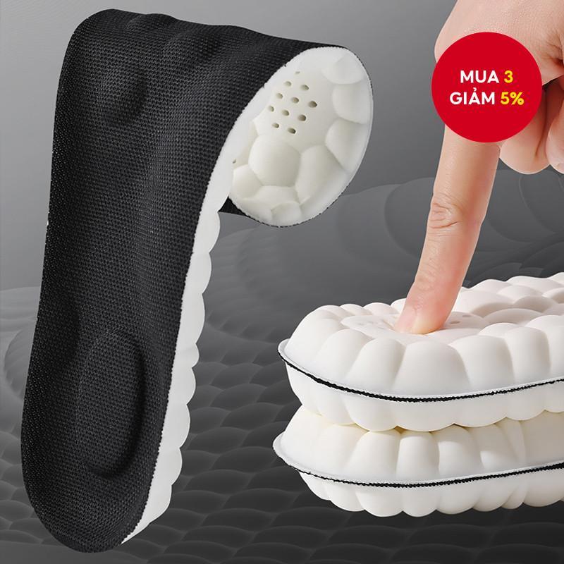 Miếng lót giày thể thao bằng cao su latex thoáng khí, hỗ trợ vòm bàn chân, thích hợp cho chạy bộ và đi bộ, có khả năng giảm sốc.