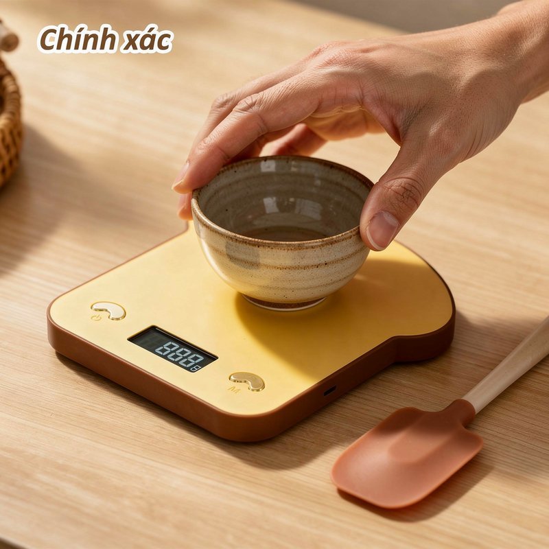 cân điện tử nhà bếp độ chính xác cao màn hình LCD đèn nền chất liệu ABS đặt về 0 dễ dàng dùng làm