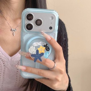 Ốp Lưng Cứng Tương Thích Với iPhone 15 15Pro 15ProMax 16 16Pro 16ProMax 17 17Pro 17ProMax Ốp Nam Châm Họa Tiết Xanh