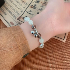 Mới Trung Quốc Opal Đính Hạt Vòng Tay Nữ Cổ Chuông Mặt Dây Chuyền Vòng Tay Niche Thiết Kế Retro Phù Hợp Với Vòng Tay Hợp Thời Trang