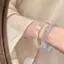 Springevenstar Hợp Thời Trang Kính Giả Ngọc Vòng Tay Nữ Thanh Lịch Jingle Lắc Tay Cô Gái Thời Trang Cổ Tay Quyến Rũ Trang Sức Quà Tặng Springevenstar