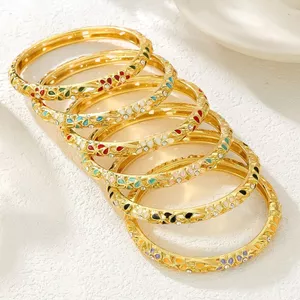 2025 Phong Cách Mới Nhiều Màu Sắc Kim Cương Mở Rỗng Thời Trang Sang Trọng Tất Cả Trận Đấu Rỗng Nữ Vòng Tay Retro Truyền Thống Dân Tộc Phong Cách 2026-6-8