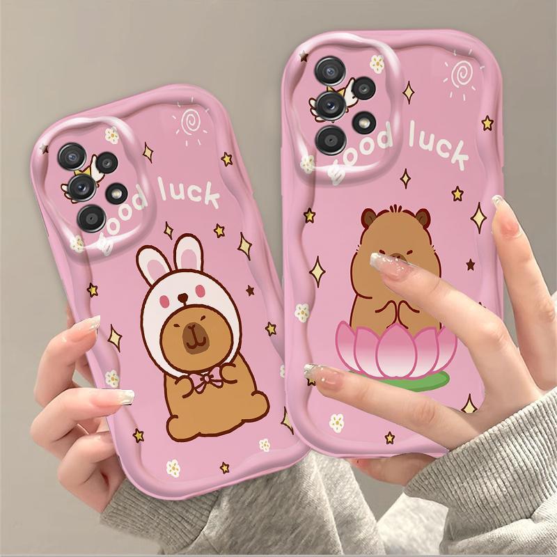 Thích hợp cho Samsung A13 A23 A33 A53 A32 A52 A52S 5G 3D TPU mềm Capybara Vỏ điện thoại chống sốc
