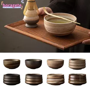 Dụng cụ pha trà BORAGETE, Bát Matcha chịu nhiệt độ cao dung tích lớn, Bát súp Salad trà gốm mịn di động cho phụ kiện bộ trà