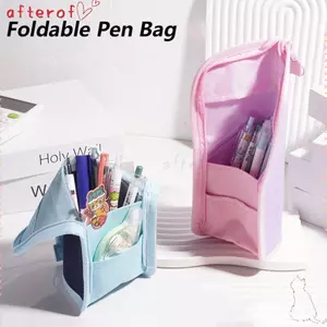 Túi đựng bút AFTEROF, Hộp đựng văn phòng phẩm có thể gập lại chống bụi bẩn, Túi đựng văn phòng phẩm đứng dung tích lớn đa chức năng dành cho học sinh