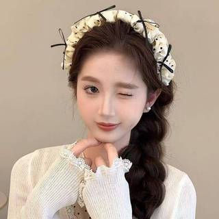Strongaroetrtomj Vintage Chấm Bi Nơ Nữ Tóc Hoop Cao Cấp Top Phong Cách Công Chúa Băng Đô Quấn Tóc Trang Điểm Hàng Ngày Giặt Phụ Kiện Tóc VN