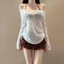 NEWIDEA 3 Bộ Bikini Cho Nữ, Nhìn Xuyên Qua Có Nắp smock Đồ Bơi Riêng Biệt, Váy Ren Ngọt Ngào Gợi Cảm Mùa Hè