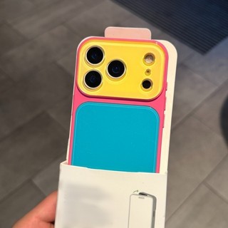 Dopamine Màu Sắc Tương Phản Cửa Sổ Mở Rộng Thứ Hai Điện Thoại Di Động Cho iPhone17 16 15 14 Pro Max Chống Sốc Bảo Vệ Camera Ốp Lưng Cứng Chống Rơi
