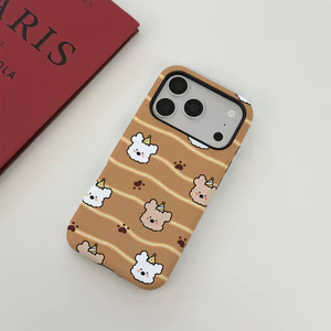 Ốp lưng iPhone Sọc nền Party Puppy, in toàn bộ hoặc iPhone 11 / 12 / 13 / 14 / 15 / 16 / 17 Pro Max plus Cổ điển nối trên và dưới dưới mờ