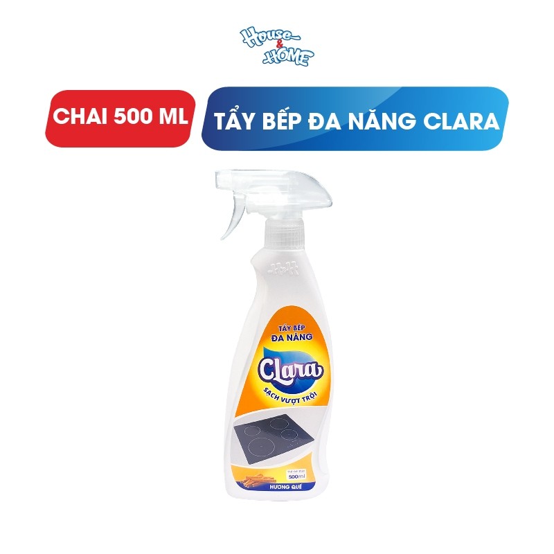 Xịt Tẩy Dầu Mỡ Nhà Bếp Đa Năng Clara Hương Quế 500ml Chính Hãng TBDN001, Xịt Tẩy Bếp Gas, Bếp Từ Hàng Chính Hãng