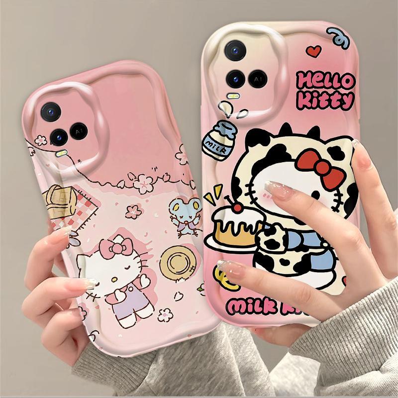 Thích Hợp Cho VIVO Y33S Y33T Y21 Y21A Y21T Y21S T1X 4G 3D Điện Thoại Thông Minh TPU Mềm Hoạt Hình Kitty Nữ Vỏ Điện Thoại Chống Sốc