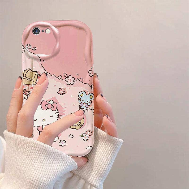 Thích Hợp Cho iPhone 6 6S 6 Plus 6S Plus 7 8 Plus SE 2020 3D TPU Mềm Hoạt Hình Kitty Nữ Vỏ Điện Thoại Chống Sốc