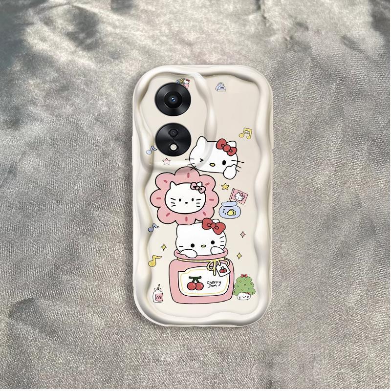 Thích hợp cho OPPO A18 A38 A58 A60 A17 A17K 4G 3D Điện thoại thông minh TPU mềm Kitty Cat Vỏ điện thoại chống sốc