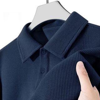 Áo sơ mi polo nam GKSSS tay ngắn màu trơn Nhật Bản họa tiết dứa đơn giản thoáng khí