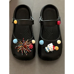 Thích Hợp Cho Cá Crocs Ballet Lỗ Đen Giày Giày Phụ Kiện Hoa Ngọc Trai Mèo Hoa Trang Trí Cảm Giác Cao Cấp