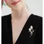 Springevenstar Tinh Tế Men Tulip Thổ Cẩm Nữ Trâm Cài Pha Lê Kim Cương Giả Chân Quần Áo Áo Cao Cấp Trang Sức Thời Trang Cô Gái Quà Tặng Springevenstar