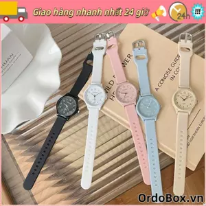 Đồng hồ đeo tay ORDOBOX, Đồng hồ thạch anh nhiều màu thông thường, Dây đeo silicon Đồng hồ thạch anh học sinh có thể điều chỉnh
