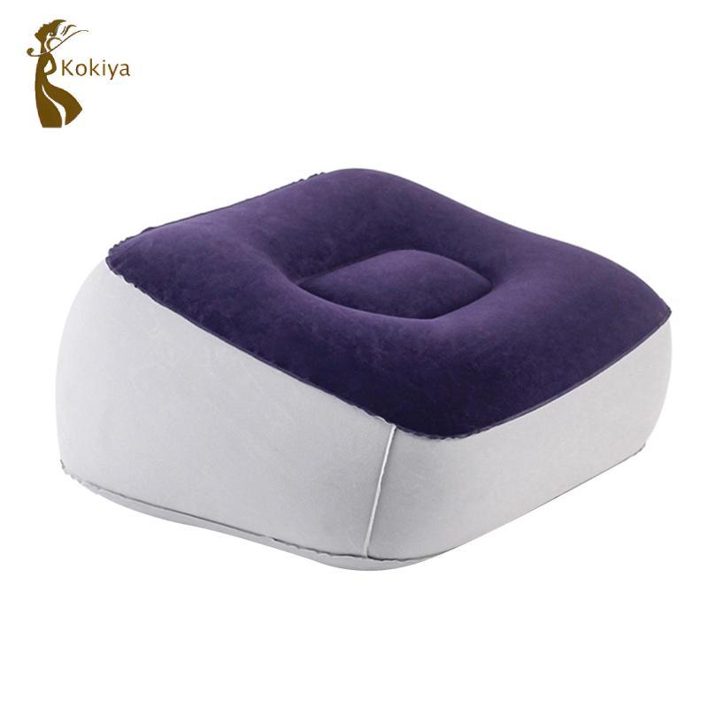 Gối bơm hơi di động có hỗ trợ chân Đệm đổ xô cho máy bay văn phòng Phòng nghỉ trên ô tô