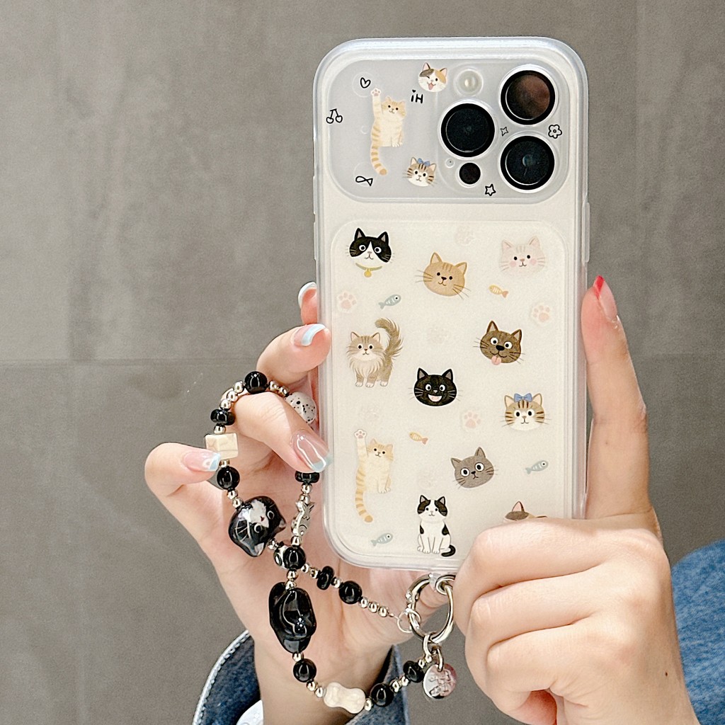 Ốp Điện Thoại Mèo Dễ Thương Cho IPhone 17 Pro Max 17 16 15 14 13 Vỏ Bảo Vệ Chống Sốc