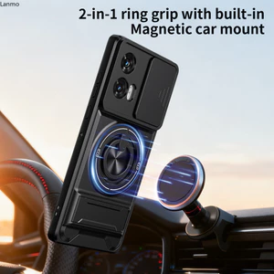Vỏ Cho Motorola Edge 50 Fusion Ốp Lưng Moto Edge 50 Fusion Cover Magsafe Từ Gấp Giá Đỡ Quân Sự Giáp Bảo Vệ Camera