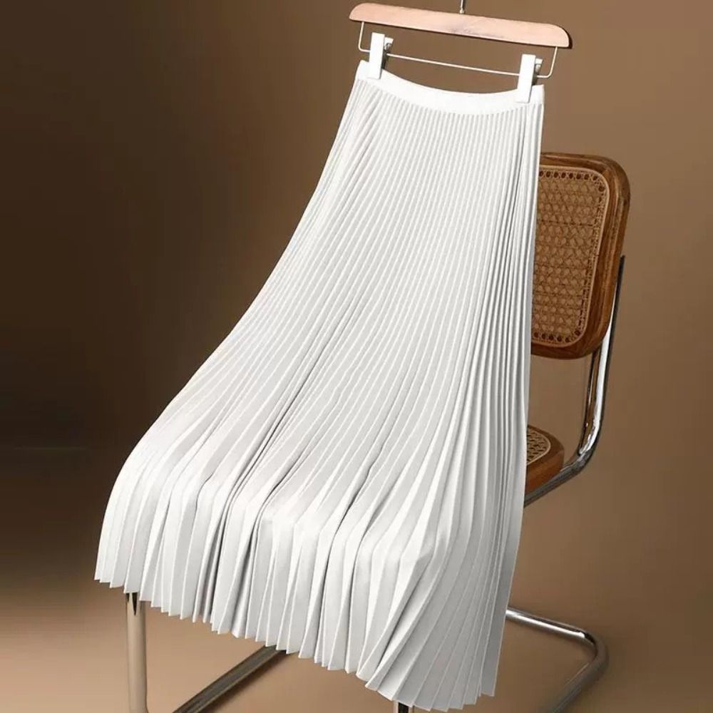 Váy dài FEDAOG Satin, Váy chữ A co giãn Satin mượt mà, Váy lưng cao màu trơn thời trang dành cho nữ
