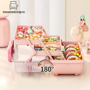 Tweeduj Kẹp Tóc Nhiều Lớp Người Tổ Chức Dễ Thương Cô Gái Trang Sức Đầu Dây Hiển Thị Ra Trẻ Em Phụ Kiện Tóc Hộp Bảo Quản VN