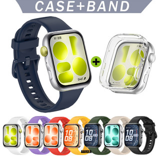[Dây đeo + Vỏ trong suốt] Dây đeo silicon chống nước nhiều màu tương thích cho Huawei Watch Fit 5 Fit5 Pro