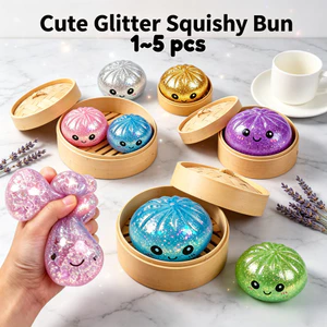Kawaii Lấp Lánh Đầy Hấp Bun Bóp Đồ Chơi Với Hộp Hấp Giảm Lo Âu Fidget Đồ Chơi Bán Buôn Số Lượng Lớn 1-5 s