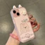 3D DIY Dễ Thương Happy Cặp Đôi Gấu Ốp Lưng Điện Thoại + Gương Đứng Cho iPhone 17 16 15 14 13 12 11 Pro Max 16 15 14 Plus